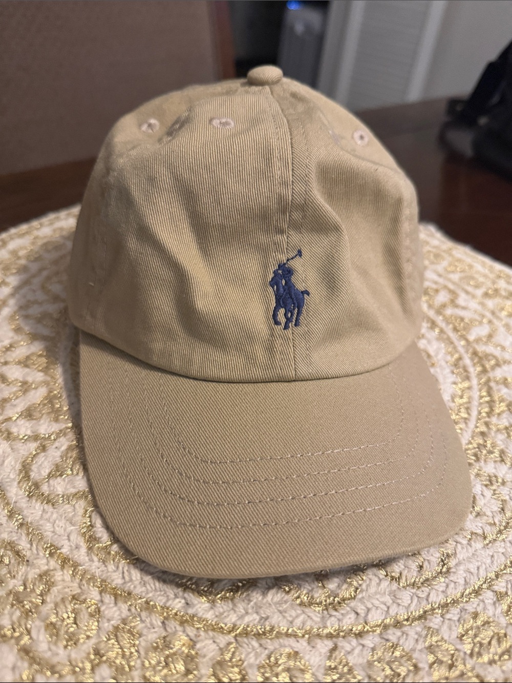 Polo by Ralph Lauren Khaki Baseball Cap with Blue Pony
